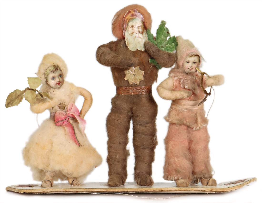Christmas tree decoration, absorbent cotton, Christ Child with two small absorbent cotton children, (1 of 2)