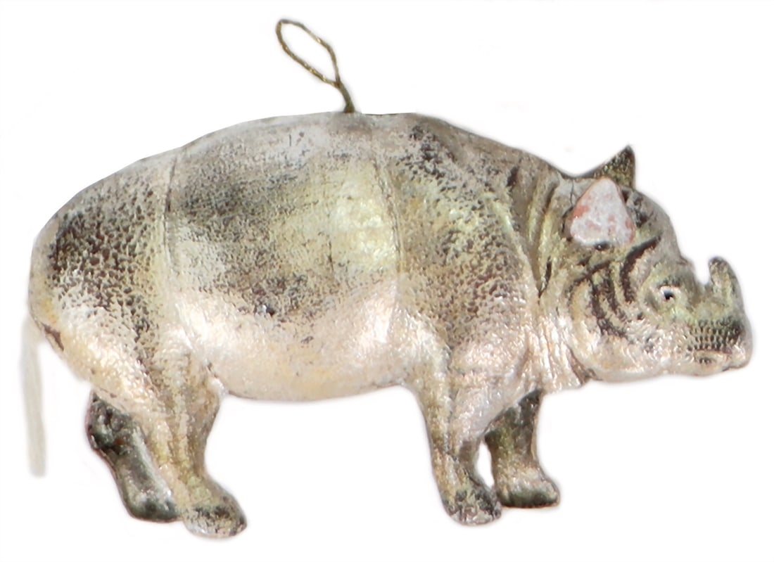 DRESDNER PAPPE Rhinoceros, filigree cardboard work, beautiful original condition German (1 of 1)