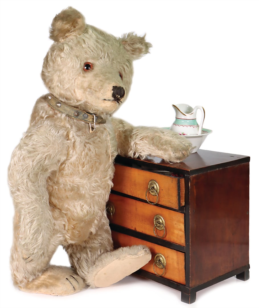 STEIFF Teddy Baby, produced 1929-1932, 45 cm, with button, elongated f, glass eyes, closed mouth, (1 of 5)
