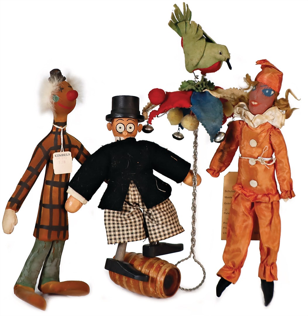 Foreign product from the STEIFF archive, SCHOENHUT, figure, wood jointed, 19.5 cm, clown figure, (1 of 2)
