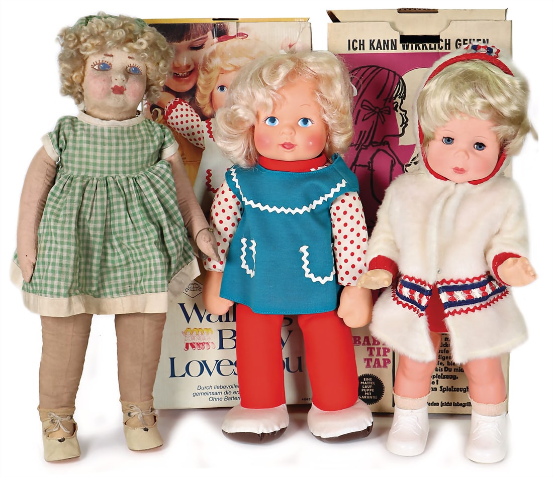 third-party product from the STEIFF archive, 3 pieces, dolls, post-war, Walking Baby, SCHILDKRÖ (1 of 1)