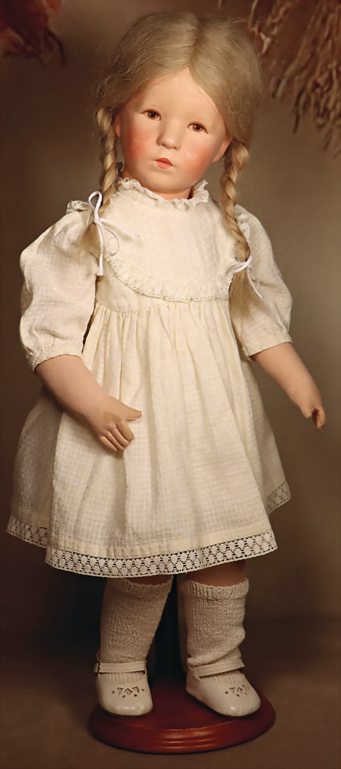 KÄTHE KRUSE doll no. VIII, 49 cm, fabric head, clearly visible seam at the back of the head, (1 of 5)