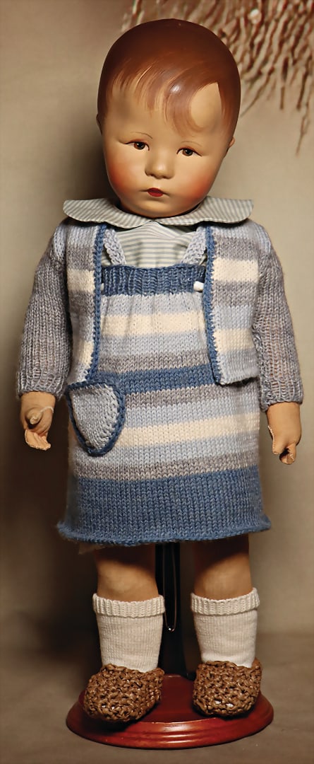 KÄTHE KRUSE puppet, 46 cm, fabric head, 3 seams at the back of the head, loosely sewed on arms (1 of 4)