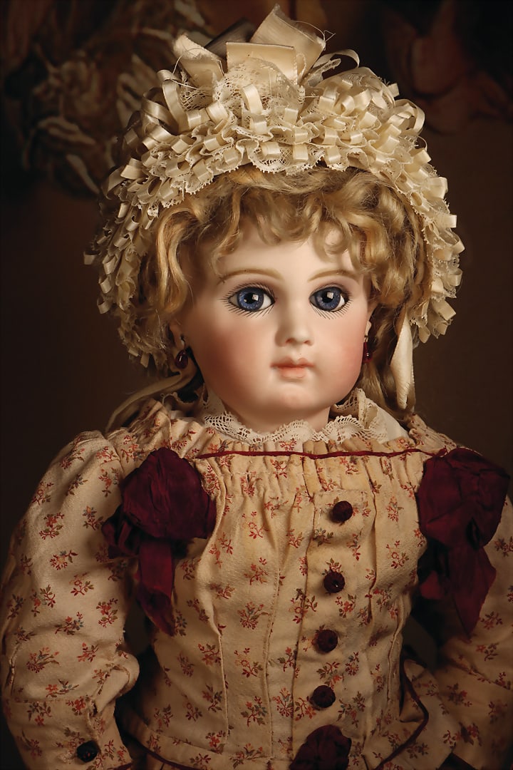EMILE JUMEAU Expressive French bebe by Jumeau with rare marking 10 above EJ bisque porcelain head, (1 of 9)
