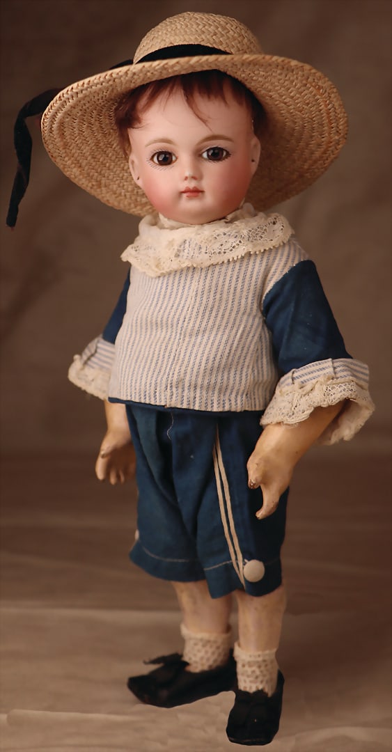 BEBE SCHMITT Small, finely crafted and expressive French Bébé doll from the Schmitt et (1 of 5)