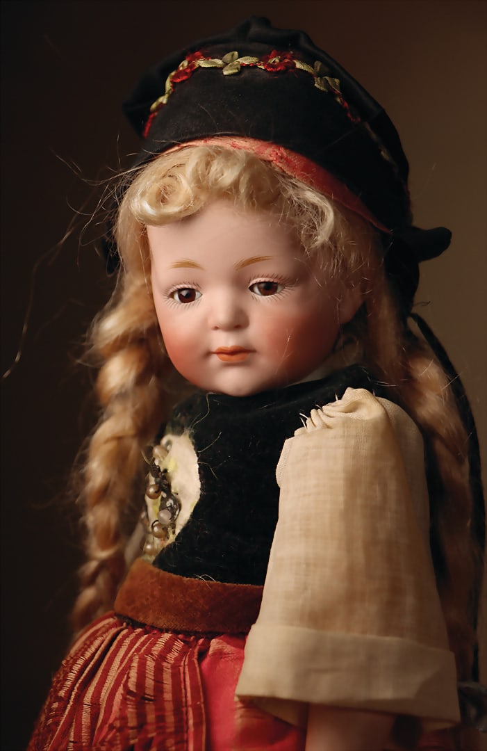JDK KESTNER Rare character doll by Kestner, c. 1910, bisque porcelain character doll, with a (1 of 6)