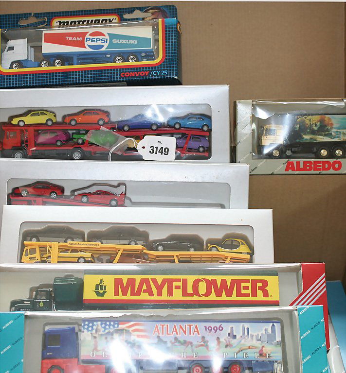 Konv. 23 LKW-Modelle, Maßstab 1:87, versch. Hersteller : Konv. 23 LKW-Modelle, Maßstab 1:87, versch. Hersteller (Albedo, AMW und Herpa)