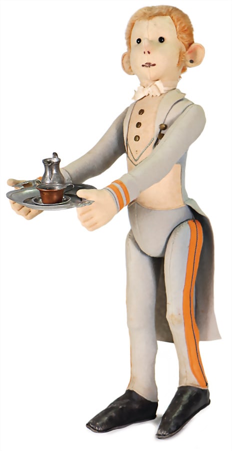 STEIFF special production, stately footman, produced around 1913, with small button, printed letters (1 of 5)