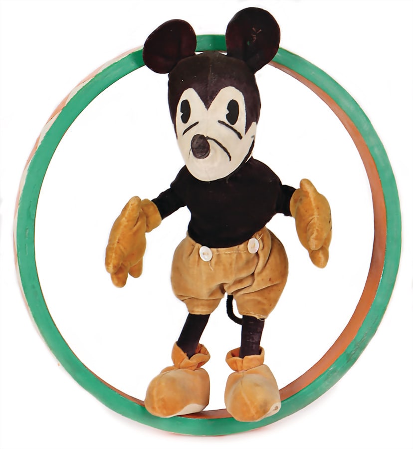 STEIFF Mickey Mouse, produced 1931-36, copyright. by Walt Disney, without button and shield, velvet (1 of 3)