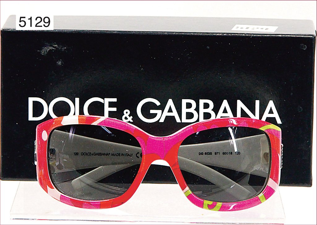 DOLCE & GABBANA 1x Damensonnenbrille, Made in Italy,: DOLCE & GABBANA 1x Damensonnenbrille, Made in Italy, Kunststoffgestell, rosa/pink, im Orig.- Etui, sowie Verpackung