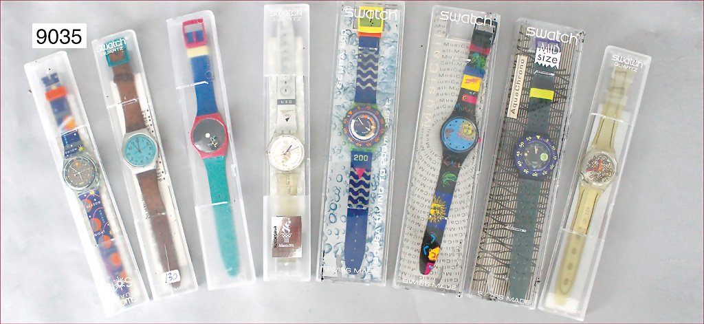 Lot: 8 SWATCH Uhren, Quarzuhren und Taucheruhren in: Lot: 8 SWATCH Uhren, Quarzuhren und Taucheruhren in Originalkarton, u.a. Olympik Team 1996