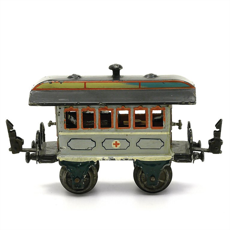 Märklin, Gebr. and Cie., ambulance, marked "Germany",: Märklin, Gebr. and Cie., ambulance, marked "Germany", Germany, Göppingen, 1904 - 1907, measurements: 95 x 155 x 50 mm, good general condition, with minimally scratches on the paintwork German Descri