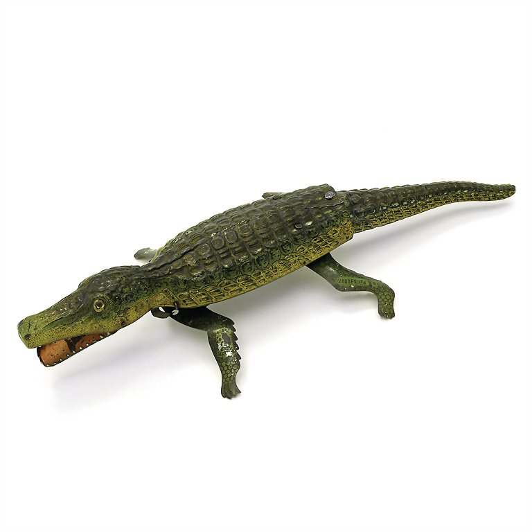 Lehmann Ernst Paul Patentwerk, running crocodile, brand: Lehmann Ernst Paul Patentwerk, running crocodile, brand EPL-No. 442: on all 4 legs manufacturer's informations - in front left Lehmann-symbol and "Made in Germany", on the aditionally legs references