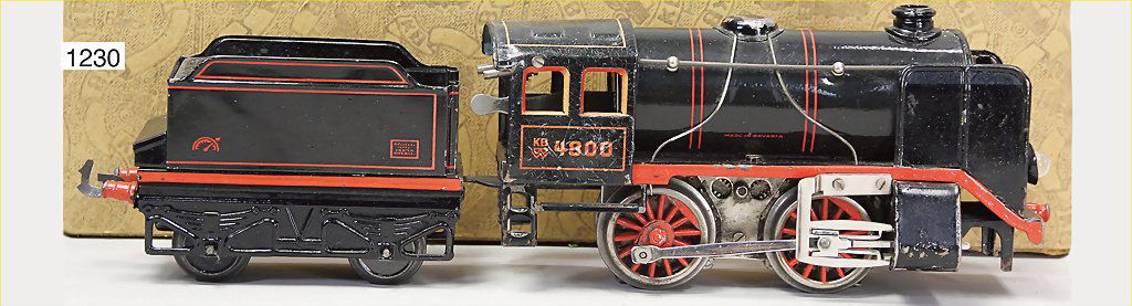 KARL BUB steam locomotive with separate tender B, track: KARL BUB steam locomotive with separate tender B, track 0, electrical version, used, in original box German Description KARL BUB Schlepptenderlok B, Spur 0, elektr. Ausführung, bespielt, im Orig.-Kar