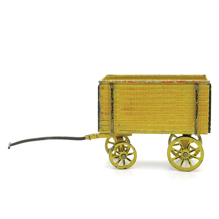 Märklin, Gebr. and Cie. post cart, sheet metal, 1914 -: Märklin, Gebr. and Cie. post cart, sheet metal, 1914 - 1920, 140 x 155 x 75 mm, good condition, with traces of usage, the pole is a reproduction German Description Märklin, Gebr. und Cie. Postkarren