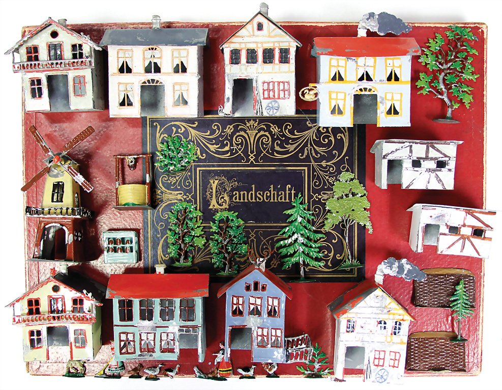 Krause, Theodor landscape, tin/sheet metal, around: Krause, Theodor landscape, tin/sheet metal, around 1880, 32 pieces, good condition with slight loss of color, box with signs of age German Description Krause, Theodor Landschaft, Zinn/Blech, um 1880,