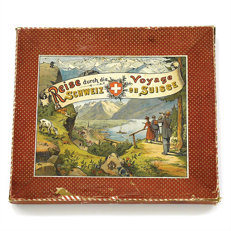 Maier, Otto Verlag journey arcoss Switzerland - board: Maier, Otto Verlag journey arcoss Switzerland - board game, from 1891, good condition, game guidance with flaws, probably complete German Description Maier, Otto Verlag Reise durch die Schweiz - Brett