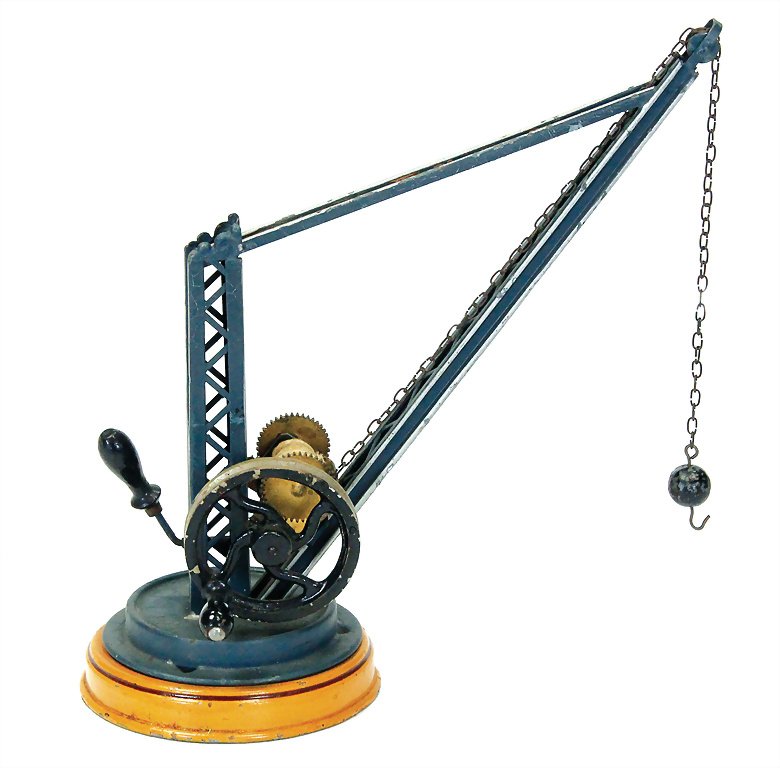 Märklin, Gebr. and Cie. swing crane, red, trademark is: Märklin, Gebr. and Cie. swing crane, red, trademark is shaped like a coat of arms "Made in Germany", around 1925, good, condition is in good working order, the traces of usage are caused of old age G