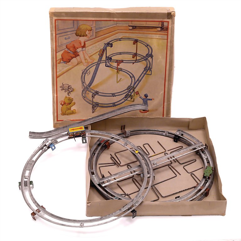 roller coaster - figure 8 - Grand Huit, "D.R.P. /: roller coaster - figure 8 - Grand Huit, "D.R.P. / Germany, Foreign", sheet metal, around 1920, good condition, used, original box German Description Achterbahn - Figure 8 - Grand Huit, „D.R.P. / Ger