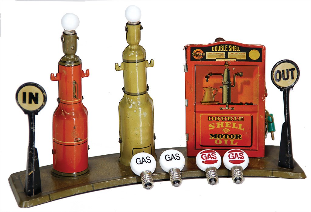 Tipp & Co. gas station, around 1915, measurements: 145: Tipp & Co. gas station, around 1915, measurements: 145 x 240 x 85 mm German Description Tipp & Co. Tankstelle, um 1915 Masse, 145 x 240 x 85 mm