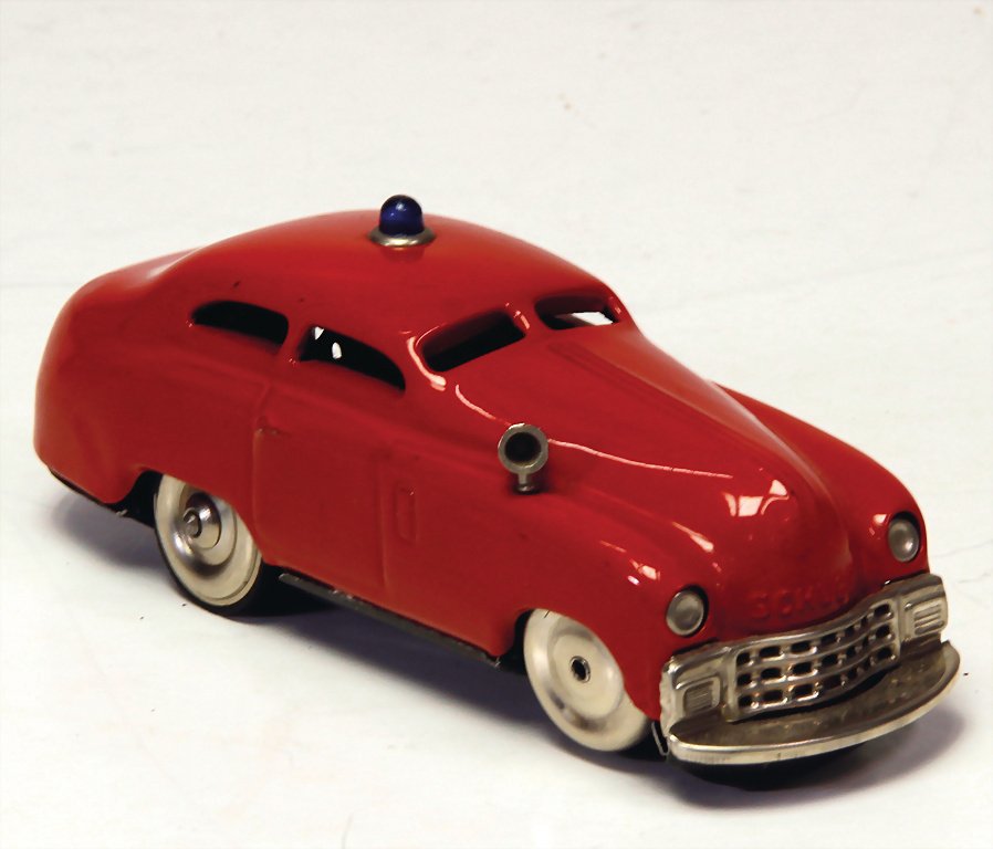 SCHUCO reversible car 1001, fire engine, clock: SCHUCO reversible car 1001, fire engine, clock mechanism is intact, good condition German Description SCHUCO Wendeauto 1001, Feuerwehr, Uhrwerk intakt, guter Zust.