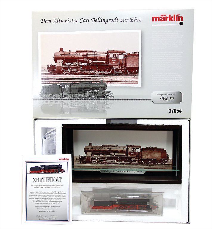 MÄRKLIN H0, 37054, "Dem Altmeister Carl Bellingrodt zu: MÄRKLIN H0, 37054, "Dem Altmeister Carl Bellingrodt zu Ehre", edition 3, production series 59, as good as new, original box German Description MÄRKLIN H0, 37054, „Dem Altmeister Carl Bellingrodt z