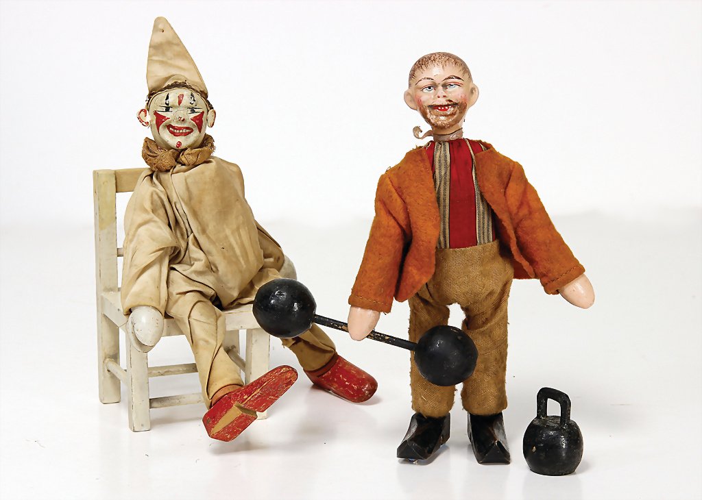 SCHOENHUT Humpty Dumpty, large series, starker August,: SCHOENHUT Humpty Dumpty, large series, starker August, 21cm, and 1 clown figure, with accessories German Description SCHOENHUT Humpty Dumpty, gr. Serie, starker August, 21 cm, dazu 1 Clownfigur, mit Z