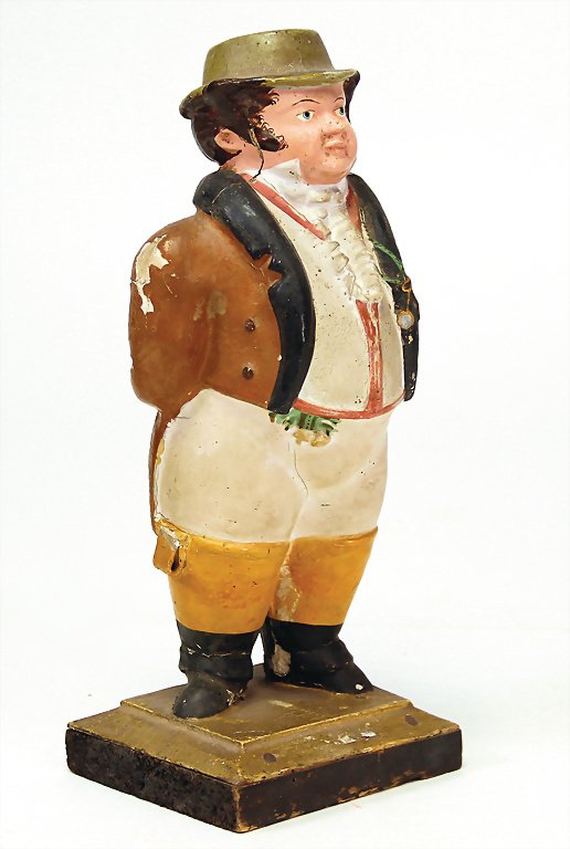 figure, papier mâché, Lord Sonneberg Thuringia, c.: figure, papier mâché, Lord Sonneberg Thuringia, c. 1850, fine painting, mounted on a wood base, very expressive, original condition, with small cracks that are caused of old age German Description F