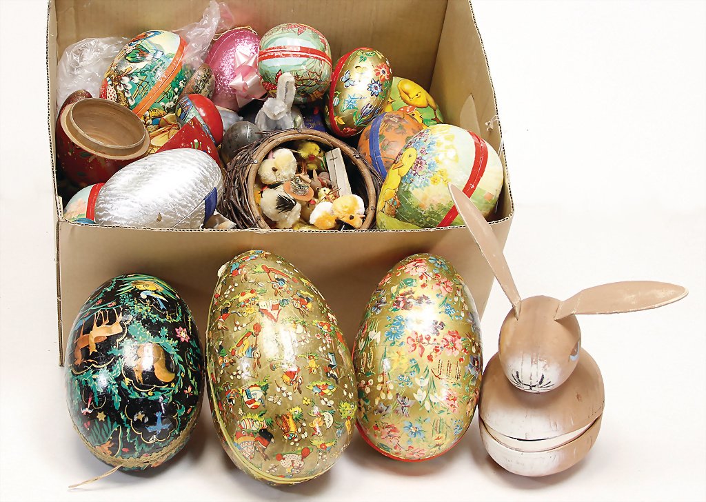 Konv. Ostern, Ostereier, Presspappe, bunt lithogr., (1 of 1)