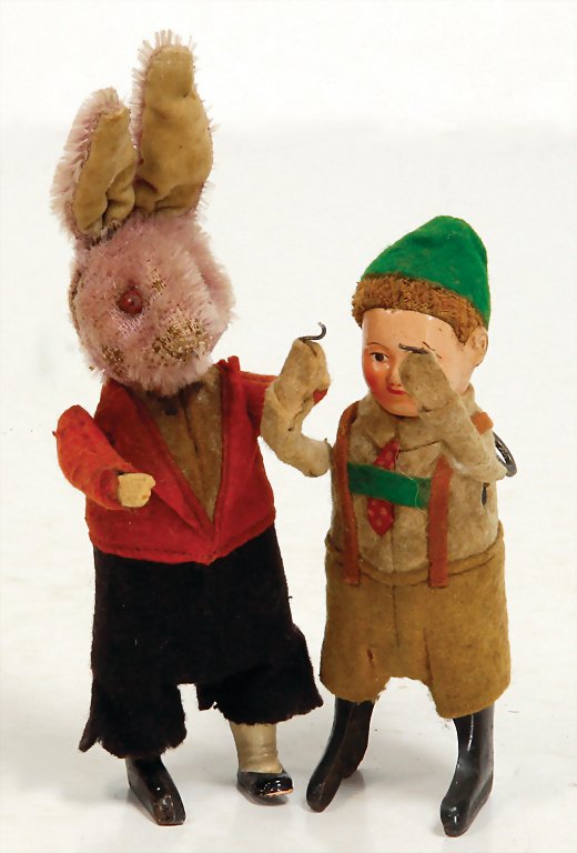 SCHUCO  Tanzfigur Hase, lilafarbenes Mohair, teilw. (1 of 1)