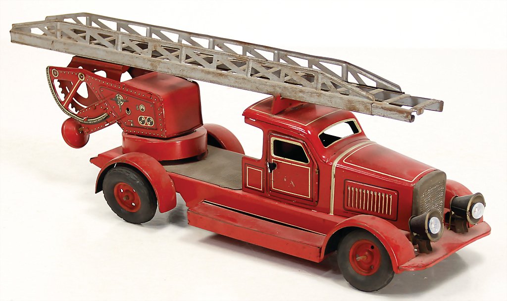 Feuerwehrwagen mit Leiter, BJ 1925, rot, (1 of 1)
