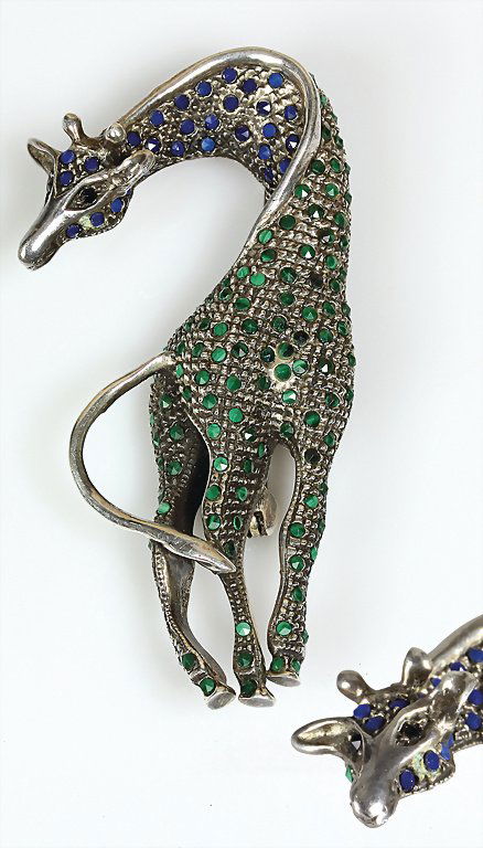 Brosche, GIRAFFE, 20.Jhd, Silber 925/000, ausgefasst (1 of 1)