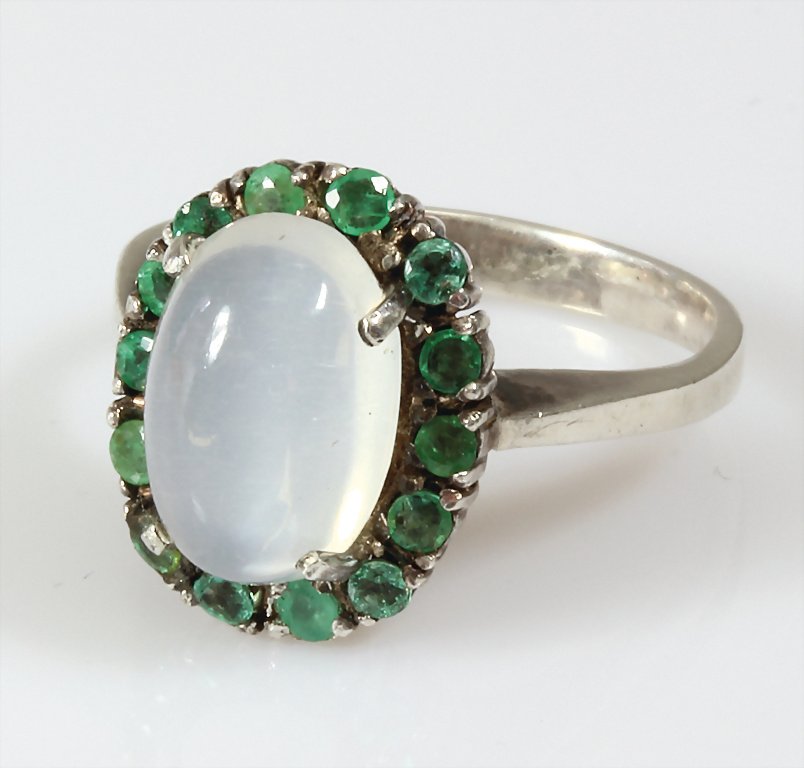 Ring, 50/60er Jahre, Silber, Mondstein ca. 3,2 ct, (1 of 1)