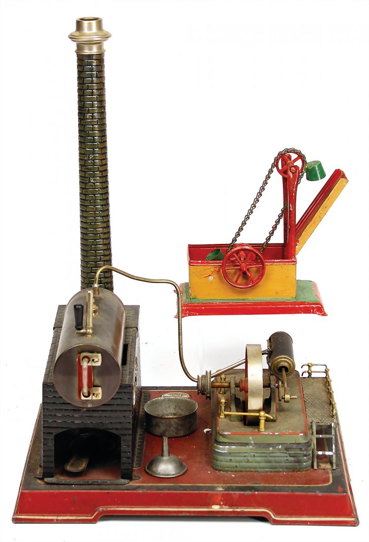 BING steam engine, lying boiler, surface area 23.5 x (1 of 1)