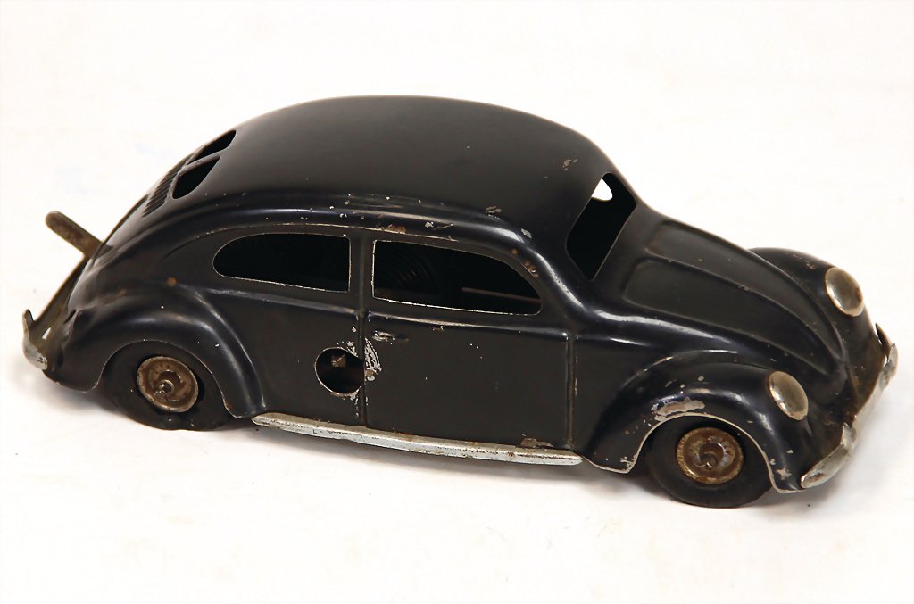 VW Beetle, Brezel windows, 13.5 cm, sheet metal, clock (1 of 1)