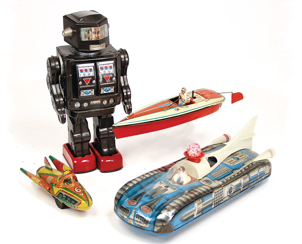 4 pieces, robot, Japan, battery-operated, battery (1 of 1)