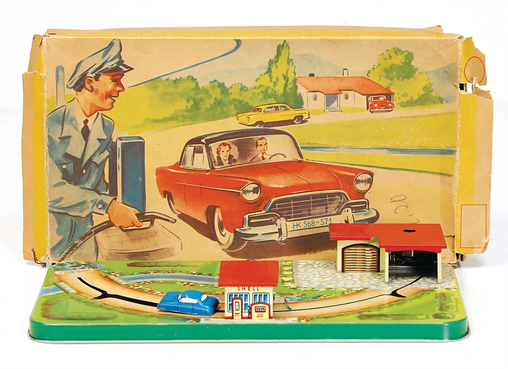 garage with Shell-gas station, sheet metal, Made in (1 of 1)