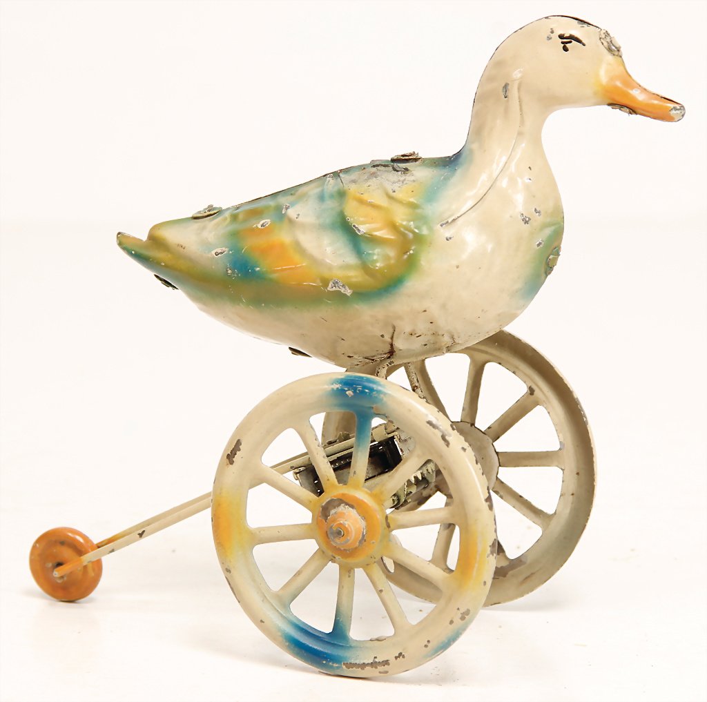 duck, handpainted sheet metal, 10.5 cm, clock mechanism (1 of 1)