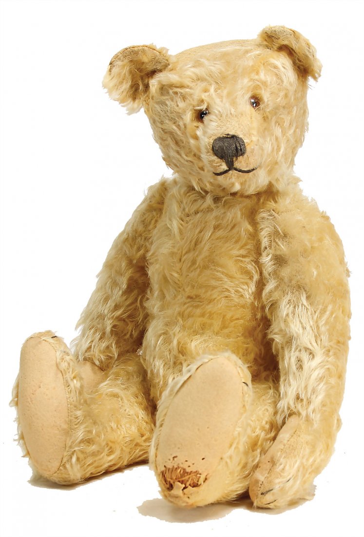 STEIFF bear, c. 1930, 50 cm, yellow, long snaped off (1 of 1)