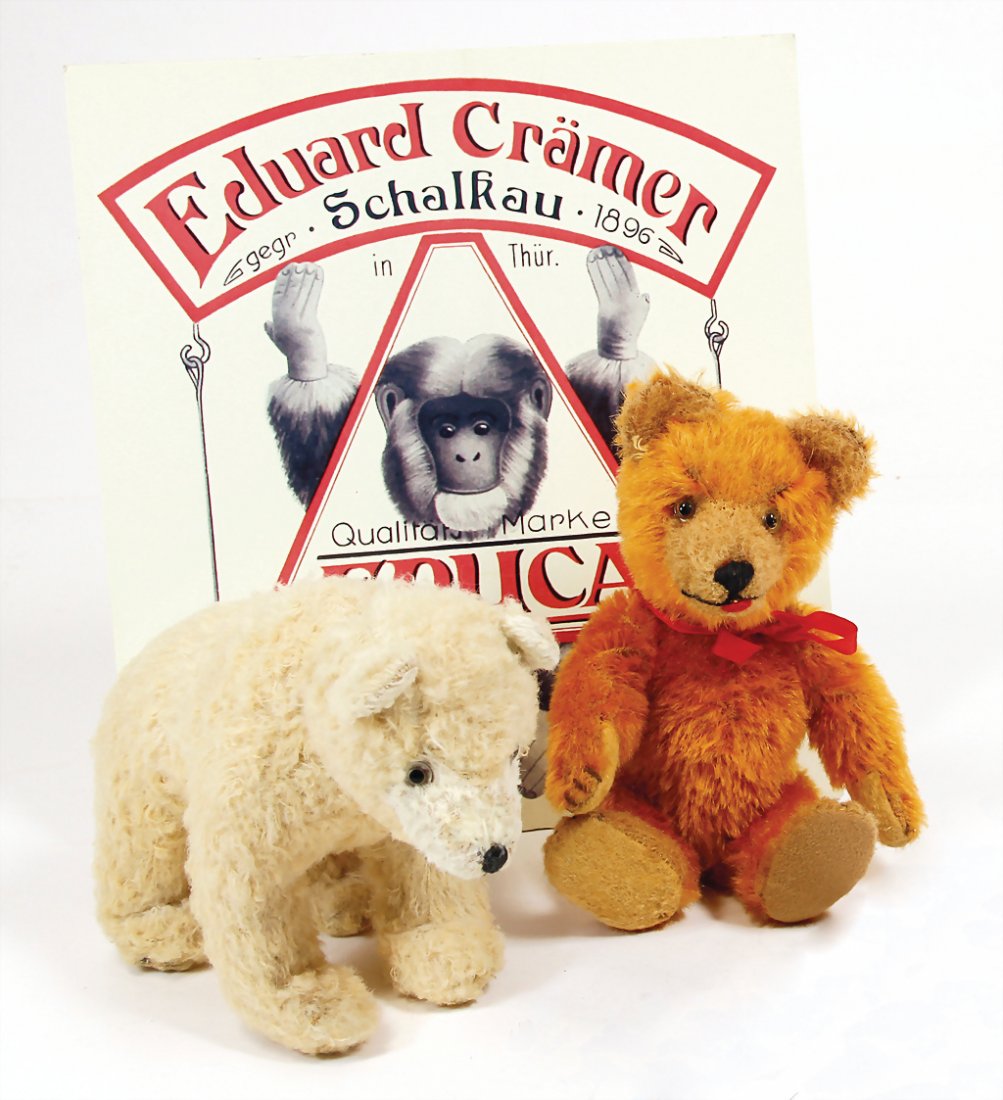 CRMER baby bear, 20 cm, worn, felt of 1 paw was (1 of 1)