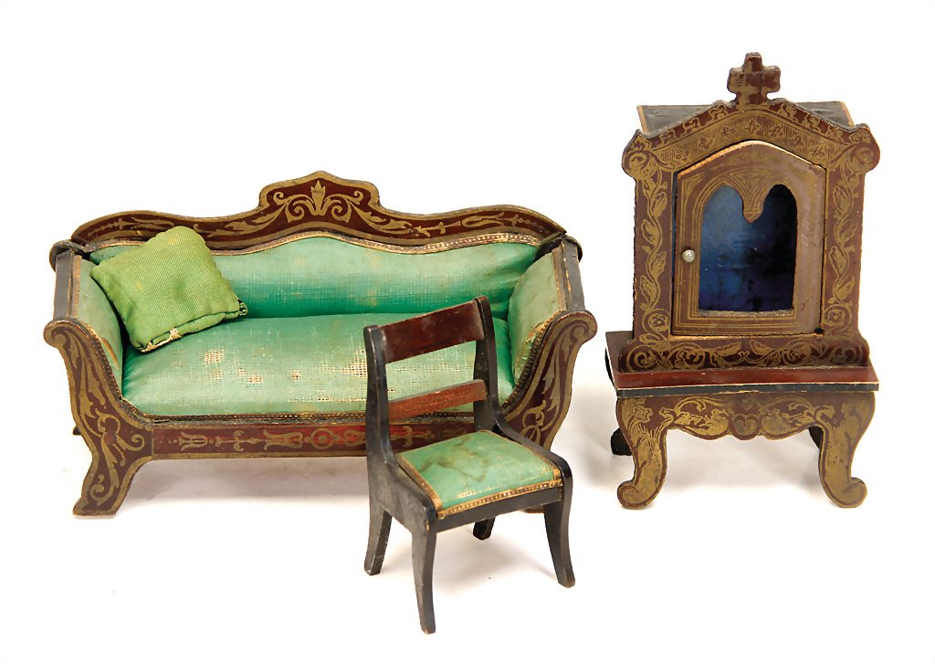 BOULLE 3 pieces Biedermeier, cupboard, 13 cm, (1 of 1)