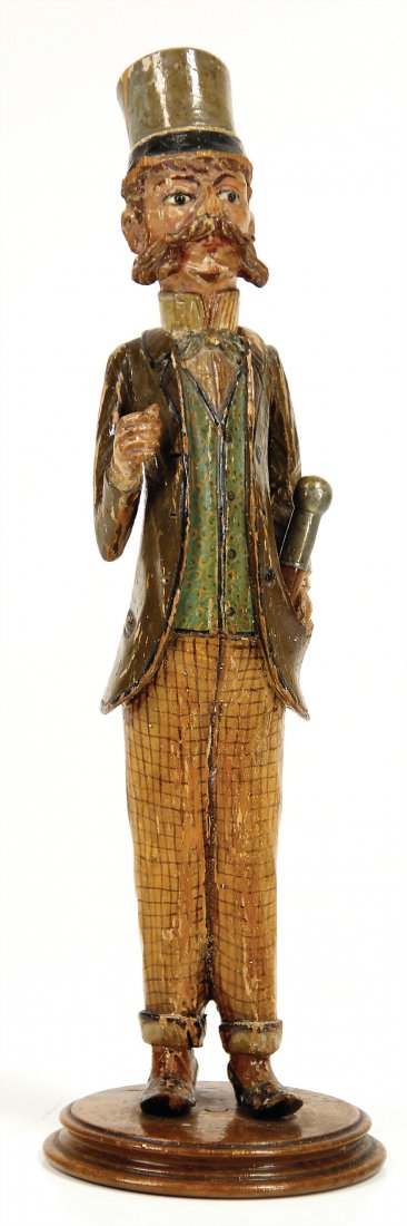 English Lord, wood, carved, colored frame, around 1900, (1 of 1)