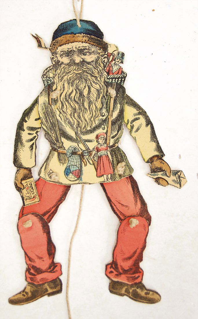 Santa Claus, jumping jack, colored print, 22 cm, c. (1 of 1)