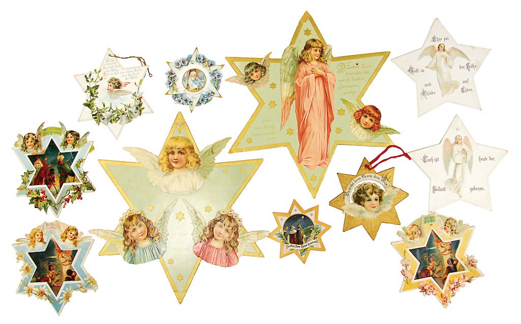 Christmas tree decoration, paper stars, with Bible (1 of 1)