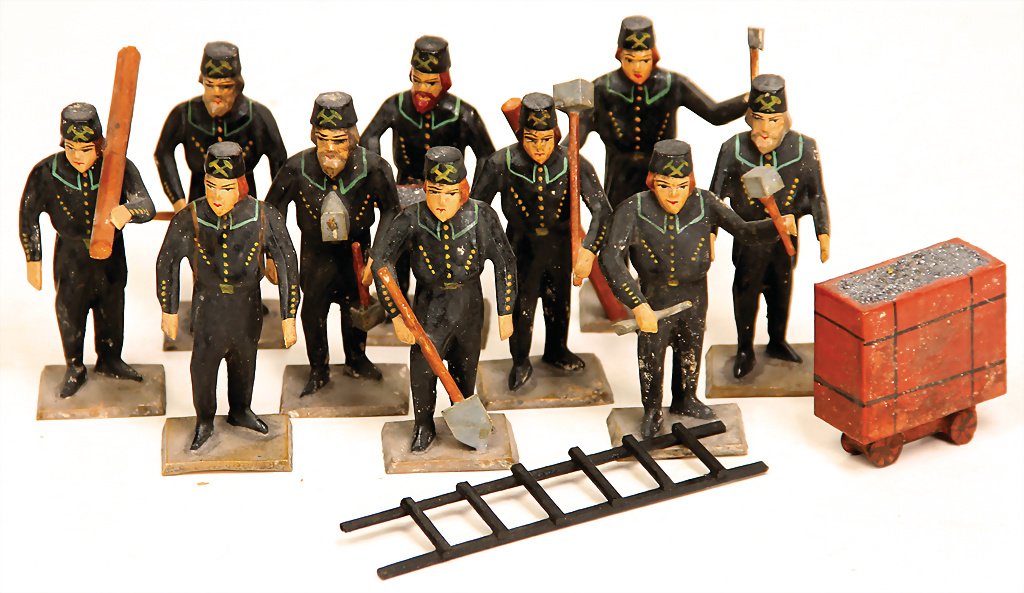 GRULICH Christmas tree decoration, miners, 10 figures, (1 of 1)