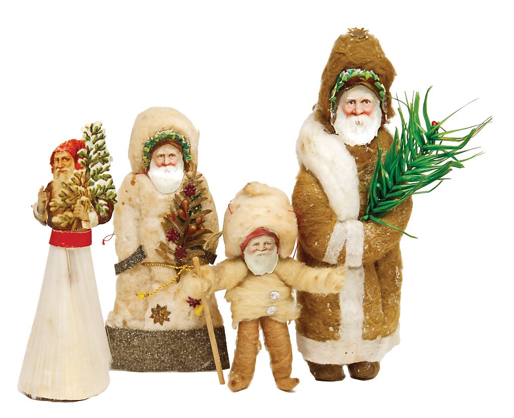 Christmas tree decoration, 3 pieces cotton wool, Santa (1 of 1)