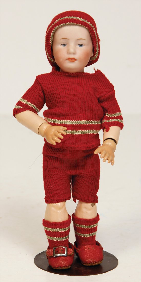 HEUBACH doll with porcelain head, boy, marked sun, (1 of 1)