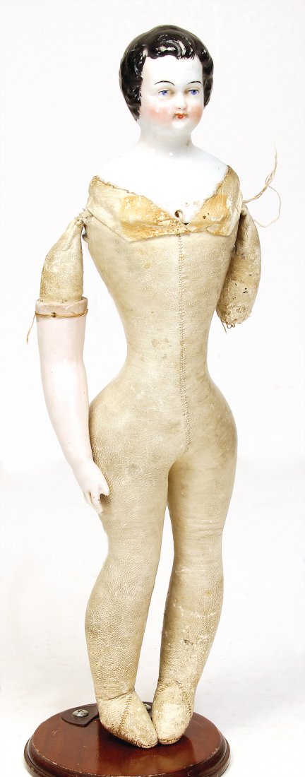 China Head, enameled porcelain shoulder headed doll, (1 of 1)