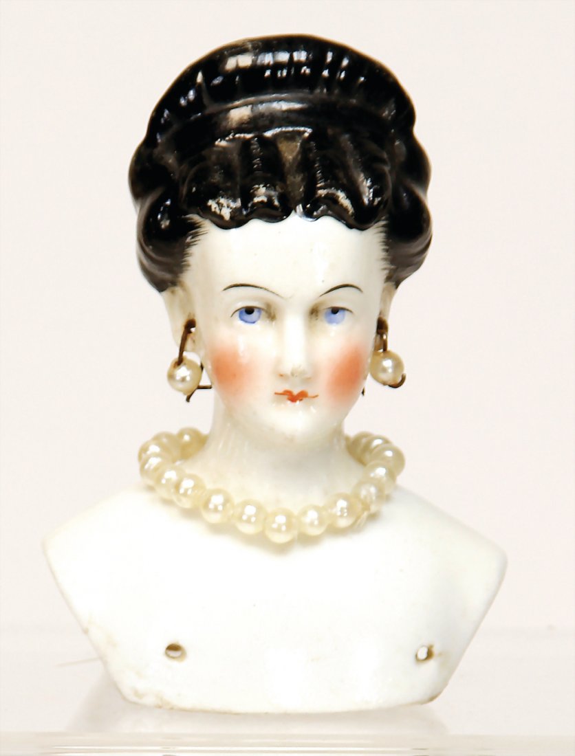 BIEDERMEIER head, China Head, 8 cm, fine modelled hair, (1 of 1)