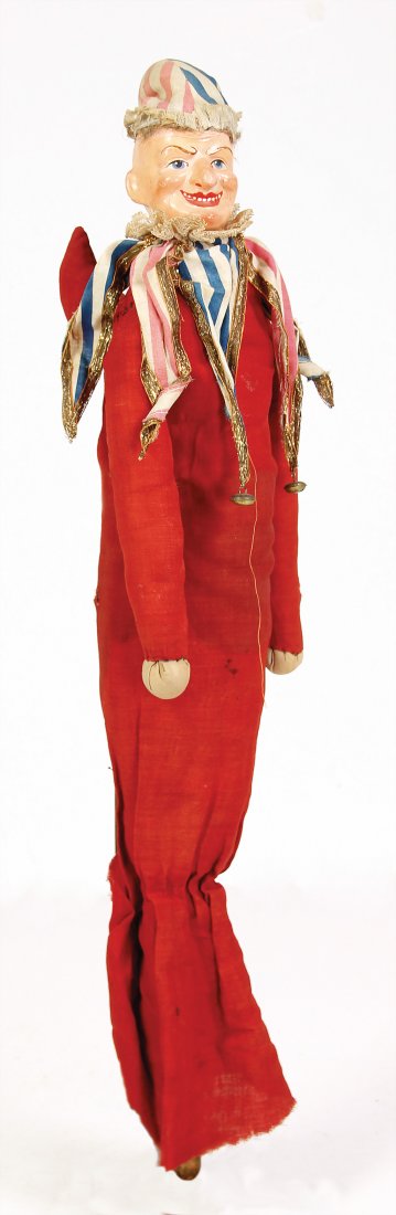 doll, harlequin, 57 cm, mass head, fabric torso, with (1 of 1)